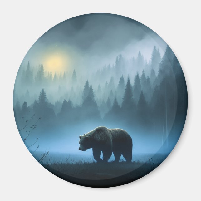 Imã Wandering Bear Magnet - Vida Selvagem da Floresta  (Frente)