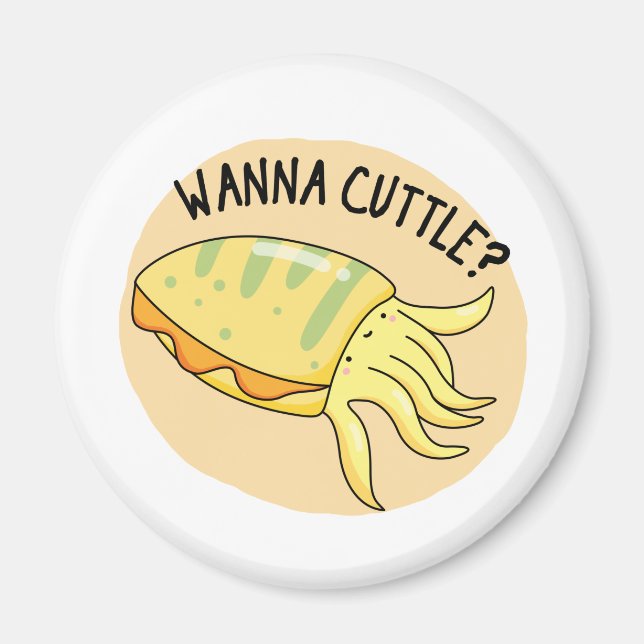 Imã Wanna Cuttle Funny Cuttlefish Pun (Frente)