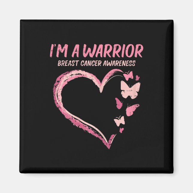 Imã Warrior Heart Butterfly Cancer Sensibilização Com (Frente)