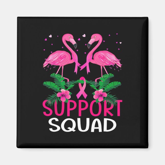 Imã Warrior Support Squad Flamingo Breast Cancer Aware (Frente)