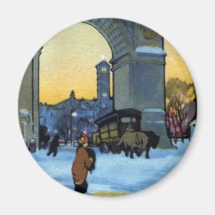 Imã Washington Arch no Winter Twilight