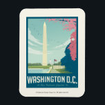 Ímã Washington, D.C. - A Capital da Nação<br><div class="desc">Anderson Design Group é uma ilustração e design de prêmio vencedora em Nashville,  Tennessee. O fundador Joel Anderson dirige uma equipe de artistas talentosos para criar a arte original da poster,  que se parece com impressões clássicos de propaganda desde a 1920 até os anos 60.</div>