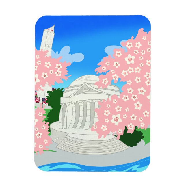 Ímã Washington DC Cherry Blossoms Magnet (Vertical)