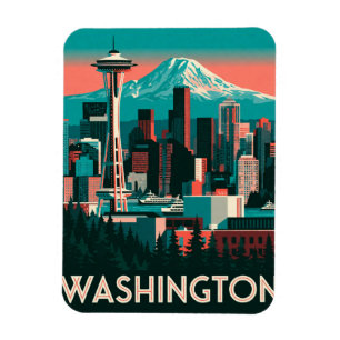 Ímã Washington EUA Seattle Pacífico Noroeste Viagem 🌲