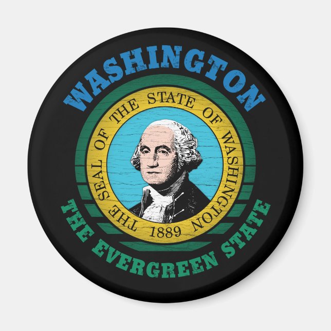 IMÃ WASHINGTON EVERGREEN STATE FLAG (Frente)