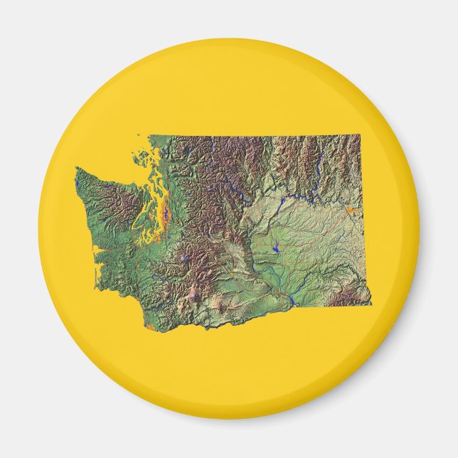 Imã Washington Map Magnet (Frente)