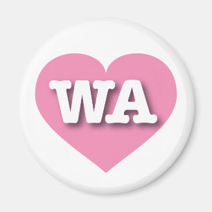 Imã Washington Pink Heart - Eu amo WA