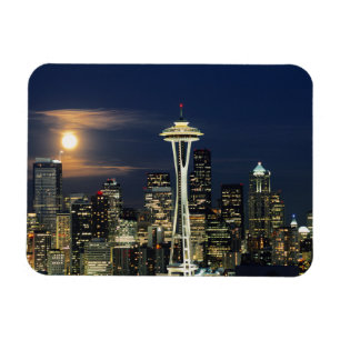 Ímã Washington, Seattle, Silhueta noturna da cidade a