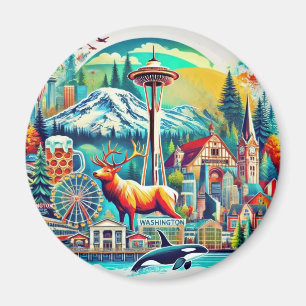 Imã Washington State Adventure Magnet