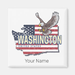 Imã Washington State United States Map USA Souvenir
