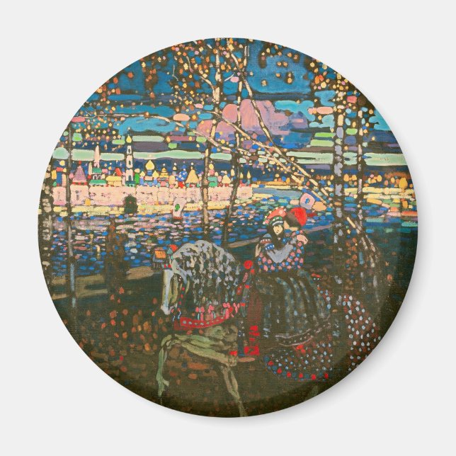 Imã Wassily Kandinsky O Casal a Cavalo Arte Russa (Frente)
