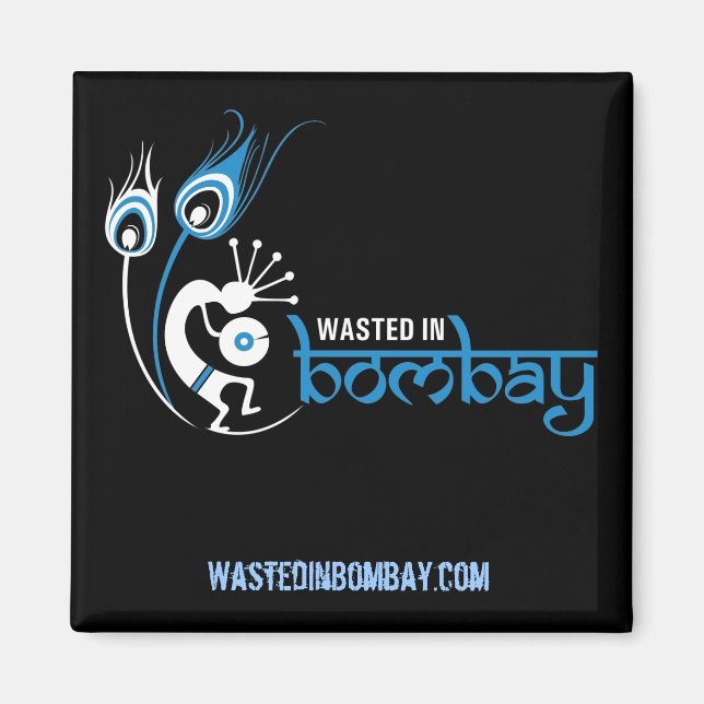 Imã WastedInBombay.com Magnet Quadrado (Frente)