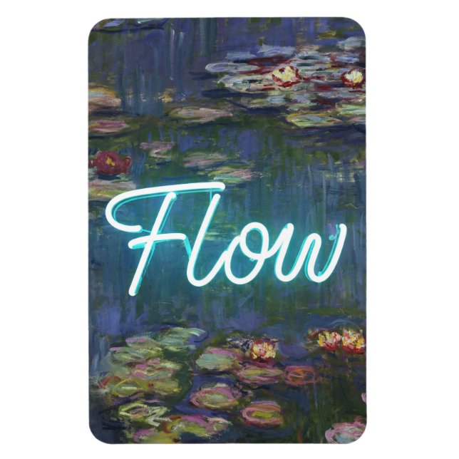 Ímã Water Lilies Remix – Neon “FLOW” Wall Art & Gifts (Vertical)