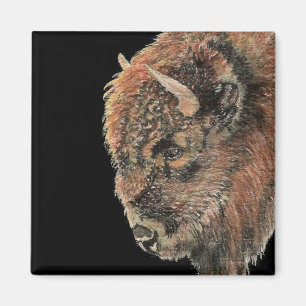 Imã Watercolor Bison Buffalo Natureza Animal