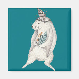 Imã Watercolor Boho Bunny