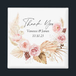 Imã Watercolor Boho Floral Pampas Grass Favor de Casam<br><div class="desc">Watercolor Boho Floral Pampas Grass Favor do casamento</div>