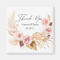 Watercolor Boho Floral Pampas Grass Favor de Casam