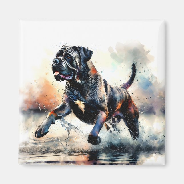 Imã Watercolor Cane Corso dog (Frente)