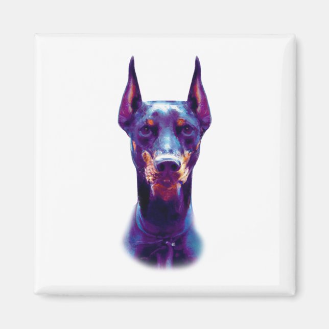 Imã Watercolor Doberman Pinscher (Frente)