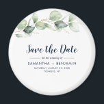 Imã Watercolor Eucalyptus Weding Date (Salvar a Data)<br><div class="desc">Casamento Bonito de Eucalyptus Watercolor Botânico salva o ímã de data que faz uma manutenção perfeita para seus hóspedes e será apreciado por anos</div>