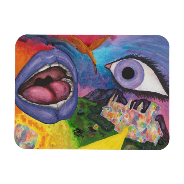 Ímã Watercolor Fantasy Dimensões Mulher Superreal (Horizontal)