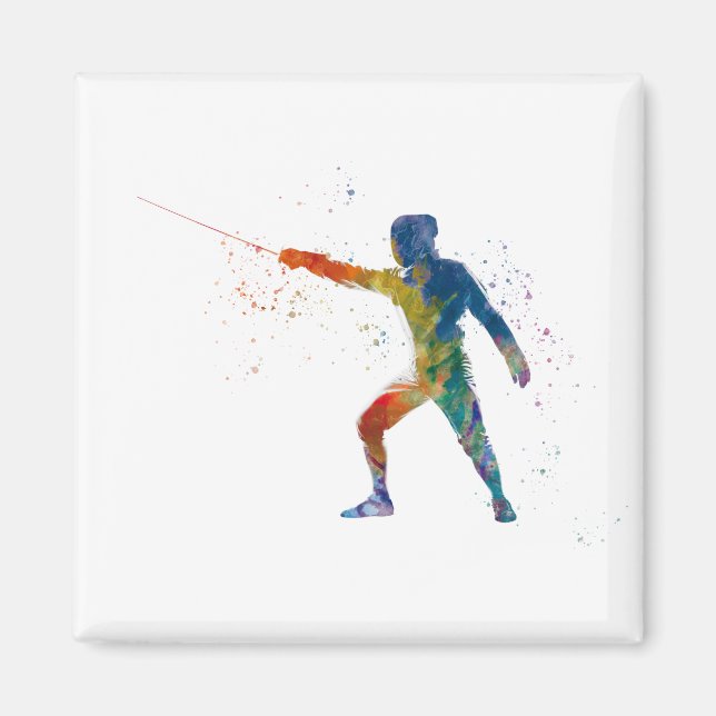 Imã watercolor fencing (Frente)