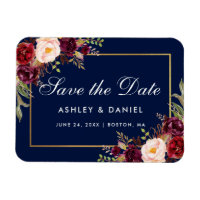 Watercolor Floral Burgundy Blue Salvar Data