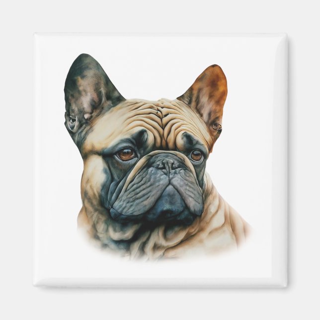 Imã Watercolor French Buldog (Frente)