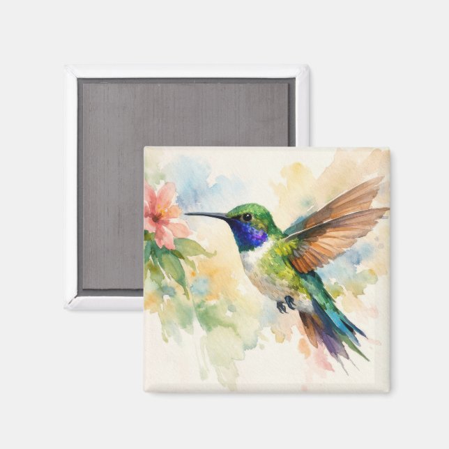 Imã Watercolor Hummingbird (Front/Back)