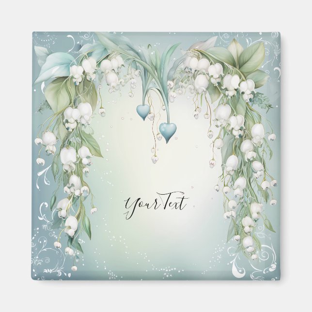 Imã Watercolor Lily of the Valley Magnet (Frente)