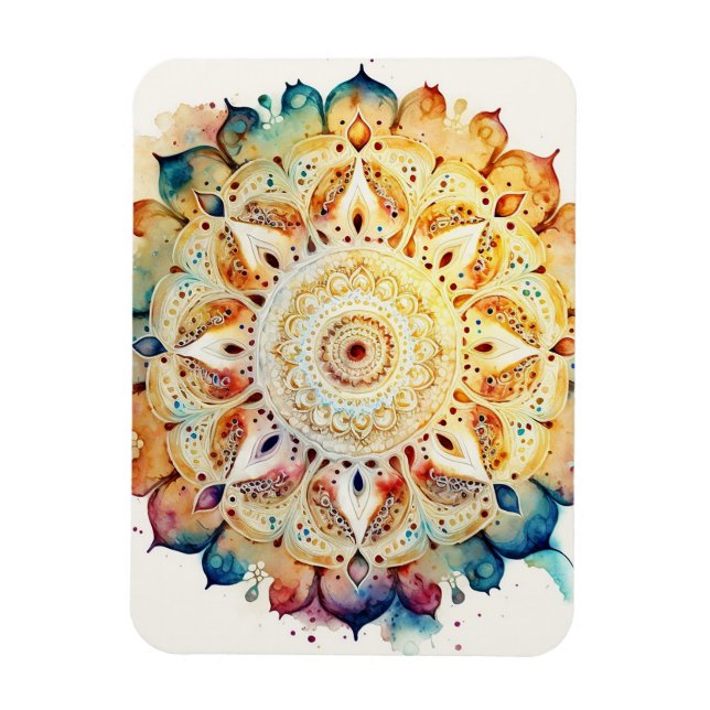 Ímã Watercolor Mandala (Vertical)
