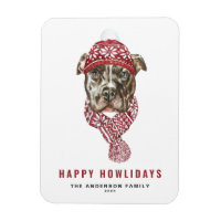 Watercolor Pitbull Natal Feliz Hábidos