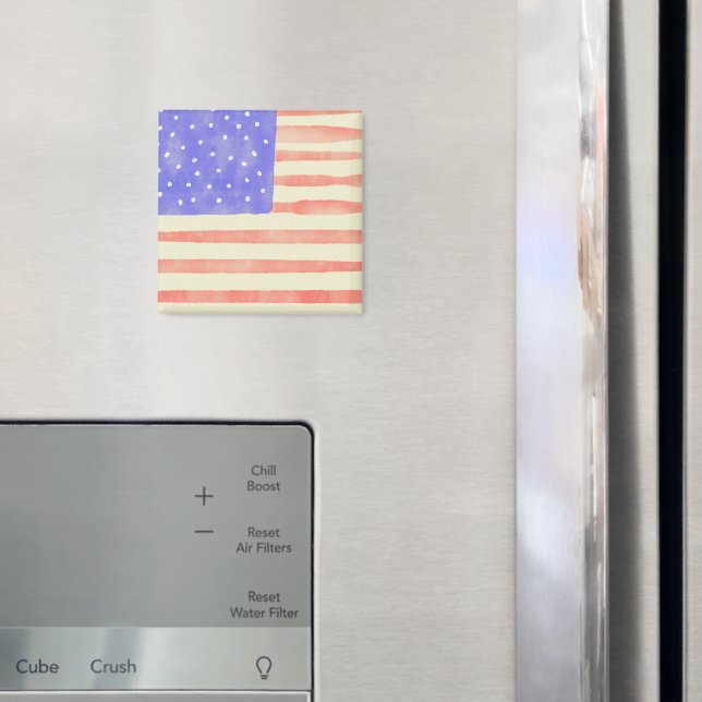Imã Watercolor rustic bandeira americana (In Situ (Fridge))