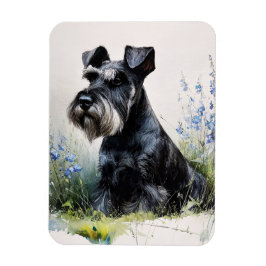 Ímã Watercolor Schnauzer Flexible