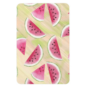 Ímã Watercolor Watermelon Slices Paint Paint Traços d