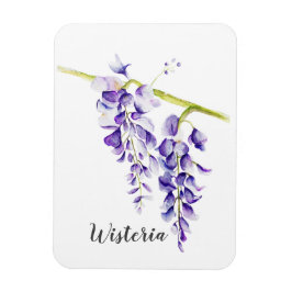 Ímã Watercolor Wisteria Botanical