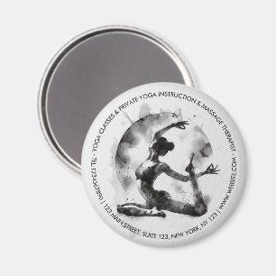 Imã Watercolor Yoga Reiki - Pose Rei Pigeon De Uma Per