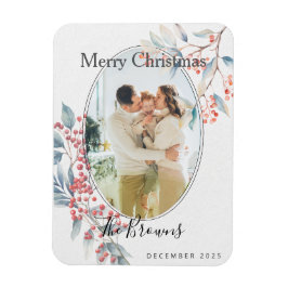 Ímã Watercolour Winter Berries X-mas Photo