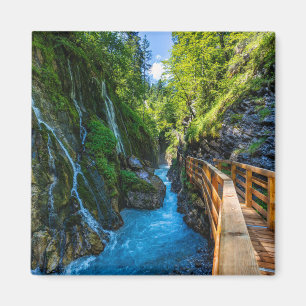 Imã Waterfall Wimbachklamm Gorge Wooden Path Bavarian