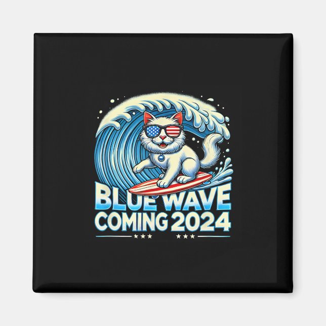 Imã Wave Breing 2024 Cat Owners Kamala Harris 2024 Des (Frente)