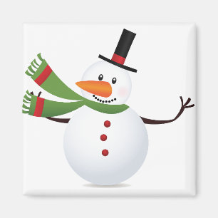 Imã Waving Carrot Nose Snowman Magnet