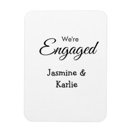 Ímã We are engaged couple name romantic stylish simple