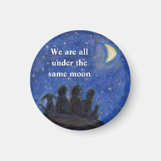 Imã We Are Under the Same Moon Art Fridge Magnets