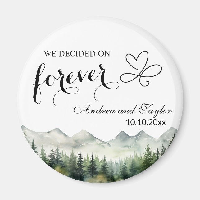 Imã We decided on Forever Elegant Wedding favor (Frente)
