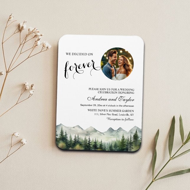 Ímã We decided on Forever Photo Wedding Invitation (Criador carregado)