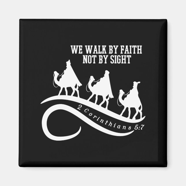 Imã We Walk By Faith Not By Sight Christian Christmas  (Frente)