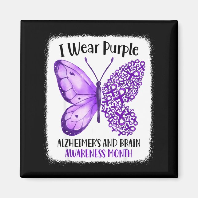 Imã Wear purple alzheimer's and brain awareness month (Frente)