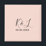 Imã Wedding couple name letter date red pastel backgro<br><div class="desc">Design</div>