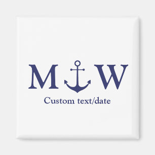 Imã Wedding nautical anchor navy blue monogram favors