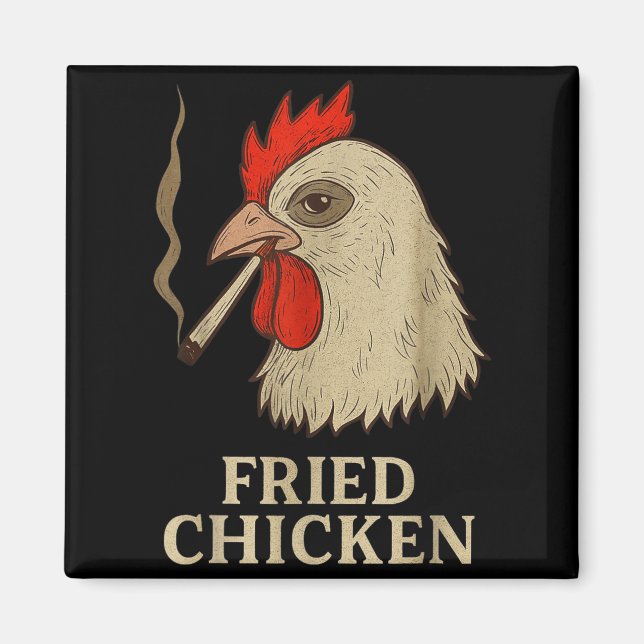 Imã Weed Meme Funny Fried Chicken Smoking  (Frente)